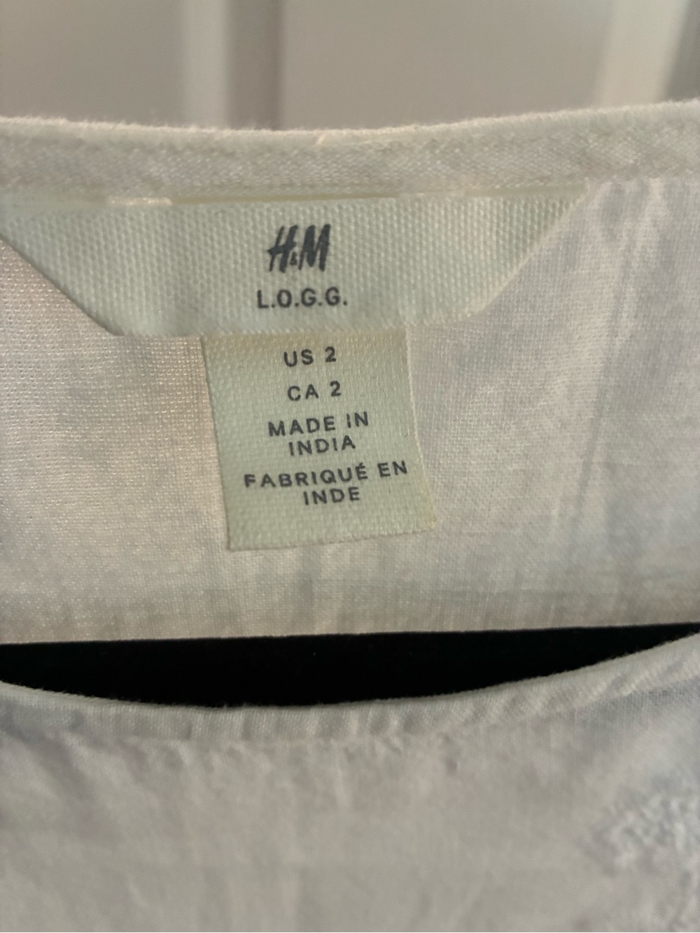 H&M White Embroidered Linen Blend Women's Top - Picture 3 of 3
